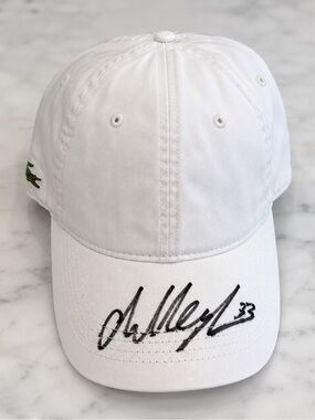 Lacoste White Baseball Cap with authentic signature by Tennis Daniil Medvedev 🎾